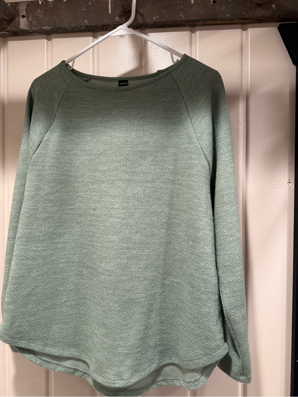 SHEIN Soft Sage Green Knit Crewneck Sweater